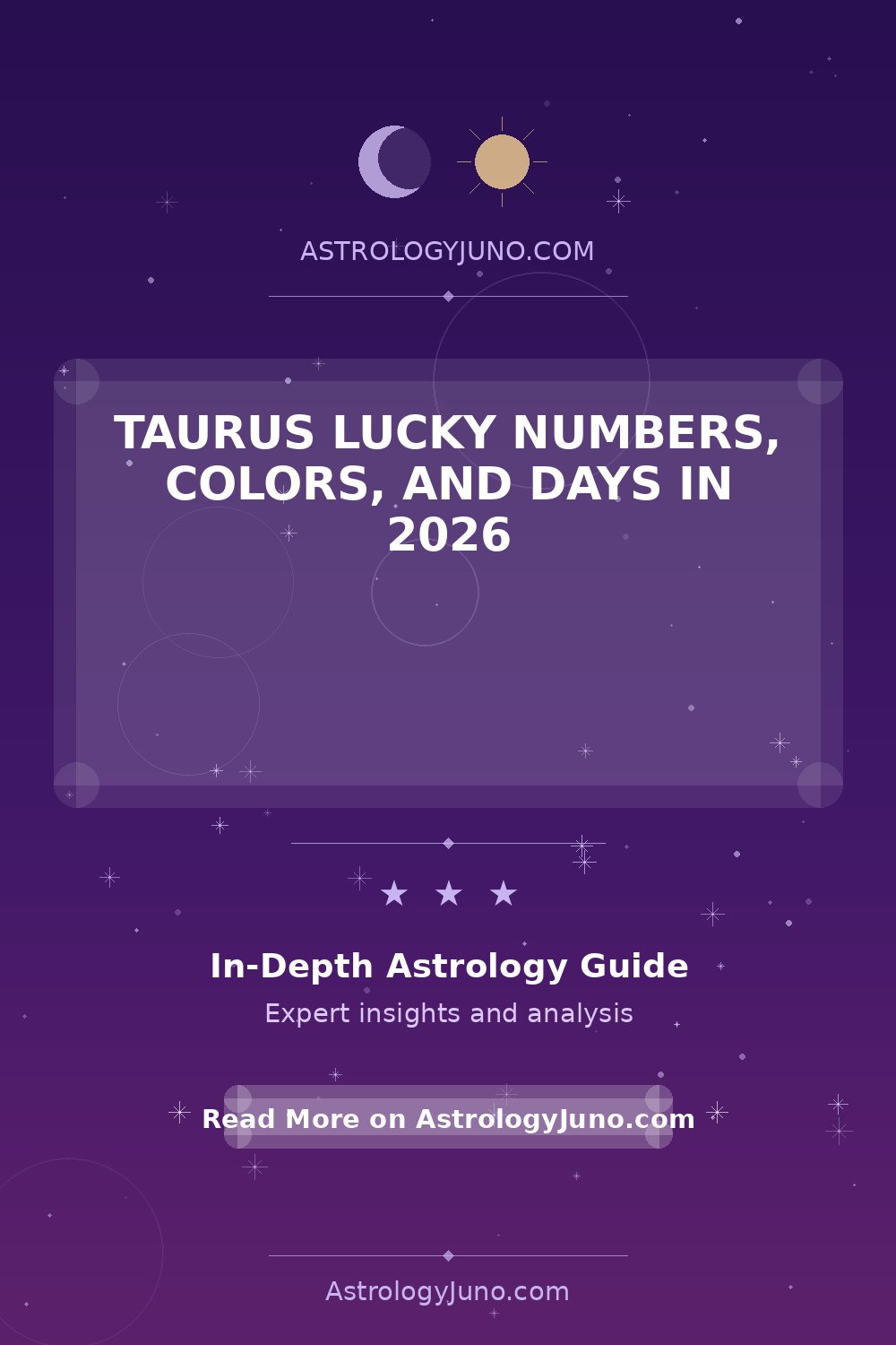 Taurus Lucky Numbers, Colors, and Days in 2026 - Astrology Juno